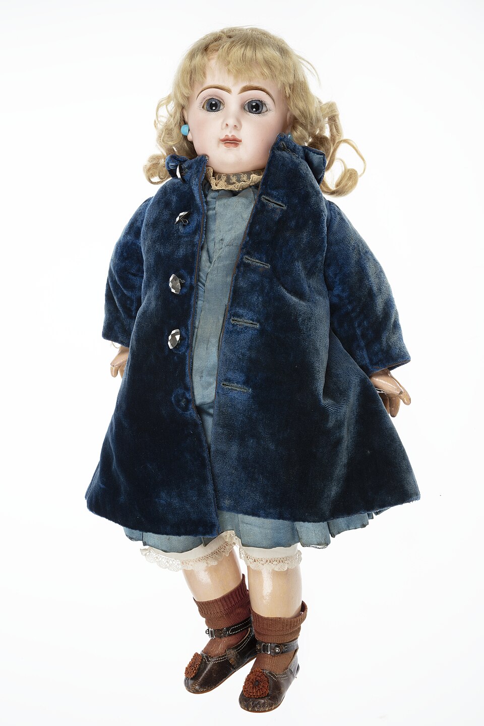 Porcelain Bisque Doll with Glass Eyes