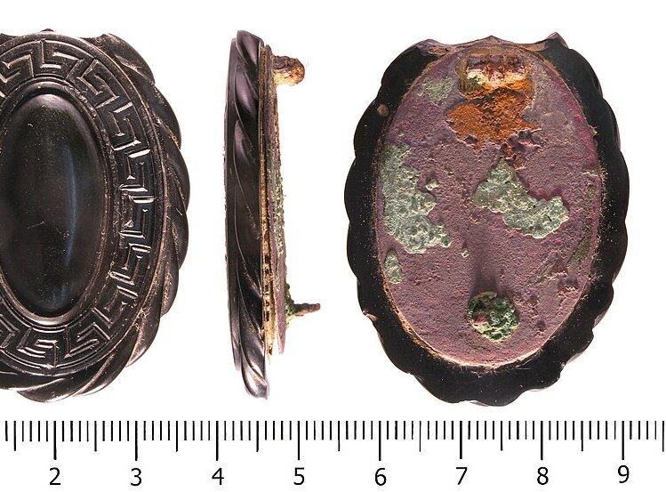 Jet & Seed-Pearl Mourning Brooch